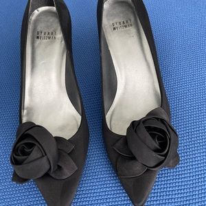 Black Satin Special Occasion Pumps